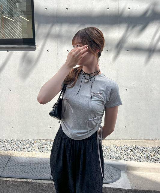 【Official限定価格】リボンサイドドロストTシャツ