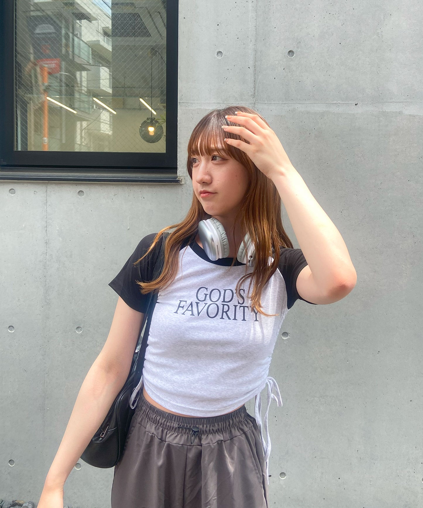 クロップドラグランTシャツ